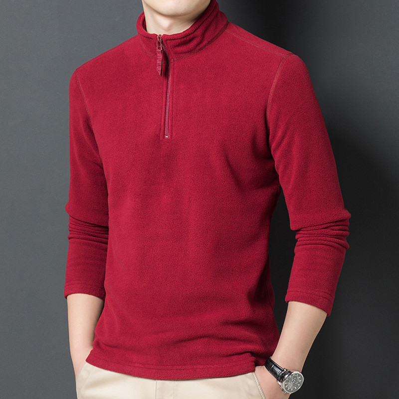 Есенни външни мъжки тактически поларени пуловери за туризъм 1/3 цип с деколте Топъл пуловер Качествени мъжки тънки плетени вълнени пуловери