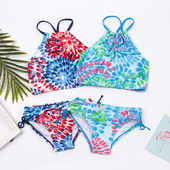 3–14 gadus vecu meiteņu peldkostīmi, bērnu peldkostīmi ar diviem gabaliem, burvīgs drukas vasaras pludmales apģērbs, jauks bērnu bikini komplekts meitenēm