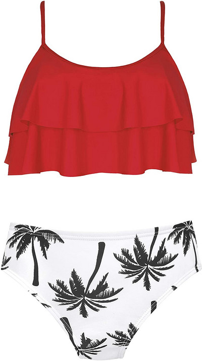 SHEKINI tüdrukud, lilledega trükitud ujumisriided, volangid, kaheosalised ujumisriided, bikiinid, armsad laste rannariided teismeliste ujumisriided