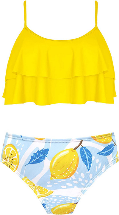 SHEKINI tüdrukud, lilledega trükitud ujumisriided, volangid, kaheosalised ujumisriided, bikiinid, armsad laste rannariided teismeliste ujumisriided