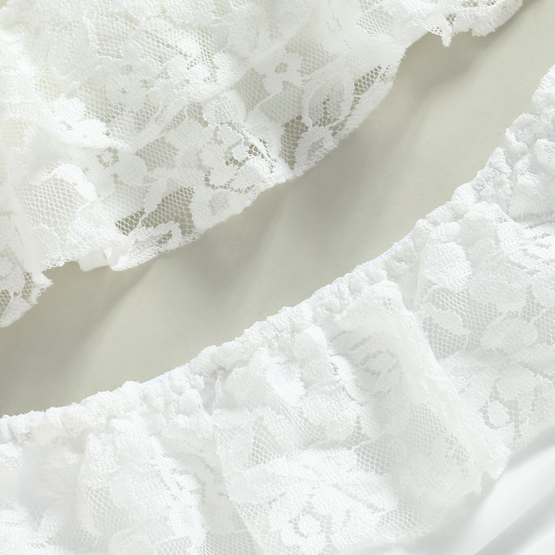 Yiiciovy Toddler Girls Divdaļīgi Peldkostīmi Skaisti Balts Bikini Komplekts Vasaras Bezpiedurkņu Mežģīņu Tauriņi + Bikini Apakšgala Komplekts