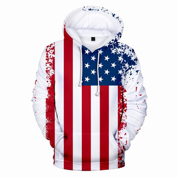 Aikooki New USA Hoodies Мъжки/дамски суичър ЧЕТВЪРТИ ЮЛИ С качулка Денят на независимостта на Съединените щати Америка Суичър с 3D национален флаг