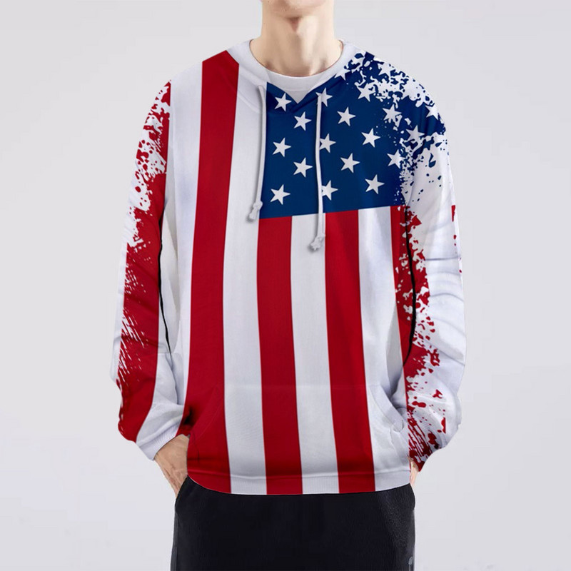 Aikooki New USA Hoodies Muška/Ženska majica s kapuljačom ČETVRTI SRPANJ S kapuljačom United States America Independence Day 3D National Flag