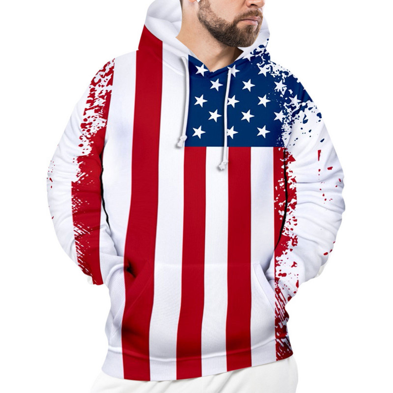 Aikooki New USA Hoodies Muška/Ženska majica s kapuljačom ČETVRTI SRPANJ S kapuljačom United States America Independence Day 3D National Flag
