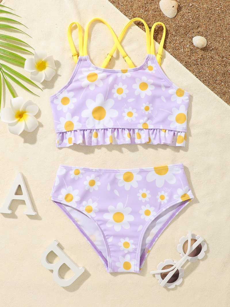 3-7Y gyerek bikini szett lányoknak fürdőruhák 2023 nyári gyermek strandruhák fürdőruhák