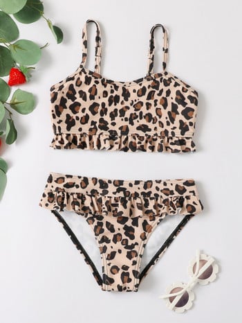 4-7Y Leopard σετ μαγιό για μωρά Summer Kids Girl Bikini Set Swimwear Swimsuit Μαγιό