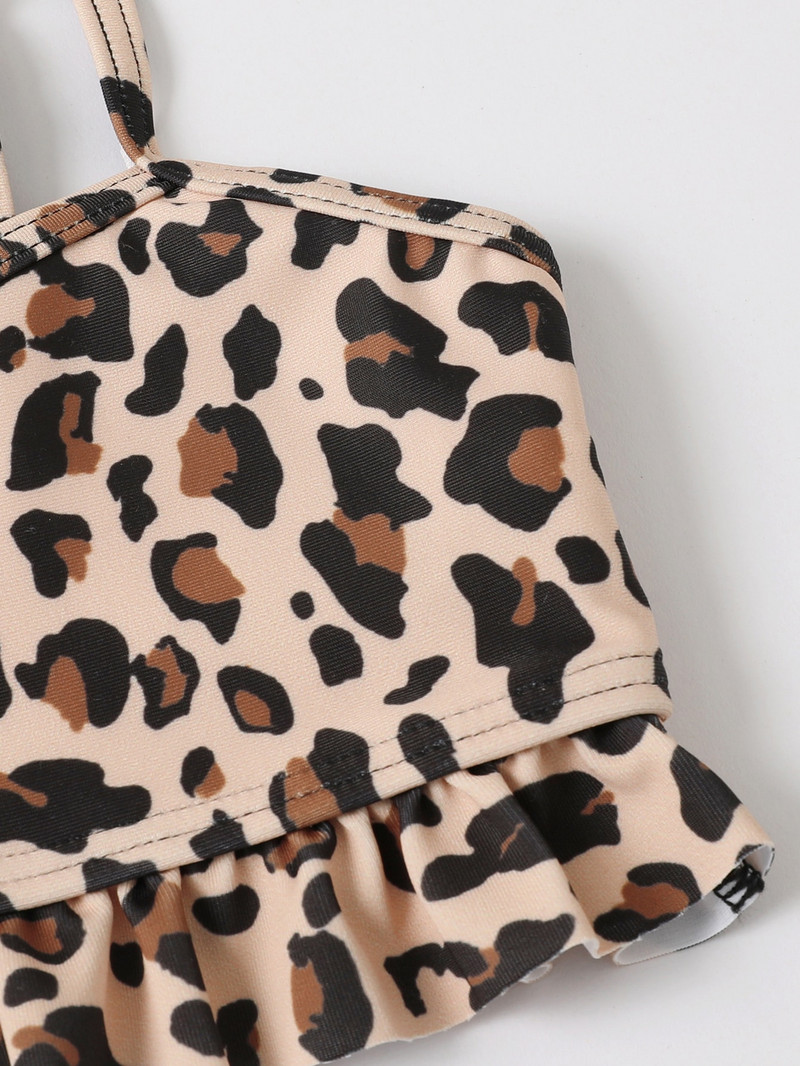 4-7Y Leopard mazuļu pelddrēbju komplekts Vasaras bērnu meiteņu bikini komplekts peldkostīmi peldkostīms peldkostīms