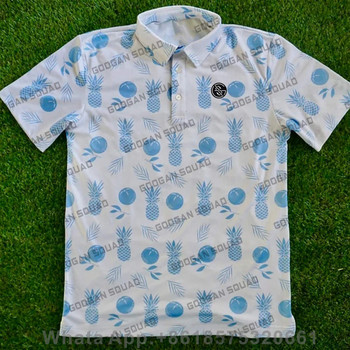 Мъжка лятна тениска за голф с къси ръкави Бързосъхнеща дишаща ежедневна риза Wild Shirt Popsicle Tops F1 Racing Конно облекло