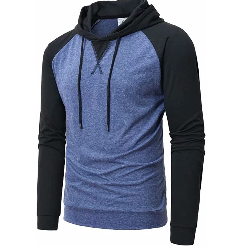 Vyriškas Slim Fit lengvas ilgomis rankovėmis marškinėlių gobtuvas