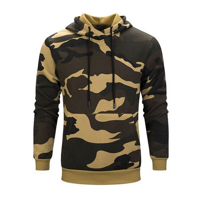 Meeste pikkade varrukatega kamuflaažiga kapuutsiga topid Meeste välisport Ronimine Jooksu treening Hingav Pullover Hoodie EL suur suurus