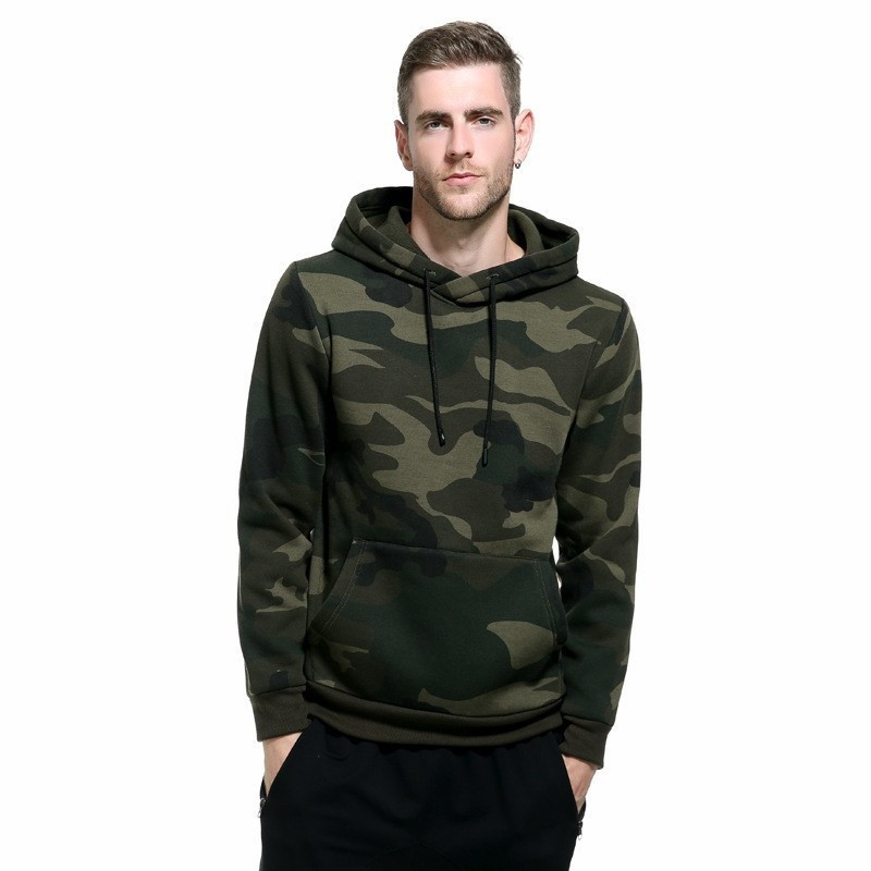 Meeste pikkade varrukatega kamuflaažiga kapuutsiga topid Meeste välisport Ronimine Jooksu treening Hingav Pullover Hoodie EL suur suurus