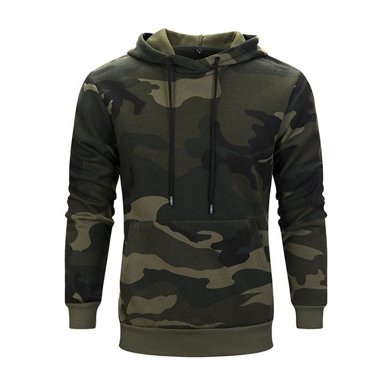 Meeste pikkade varrukatega kamuflaažiga kapuutsiga topid Meeste välisport Ronimine Jooksu treening Hingav Pullover Hoodie EL suur suurus