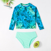 Új 2023-as Gyermek homokos fürdőruha Hosszú ujjú napvédő szörfözés strandfürdőruha lányoknak nyári bikini Lovely fürdőruha S2035