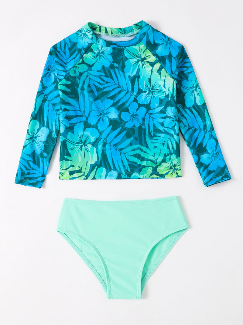 Új 2023-as Gyermek homokos fürdőruha Hosszú ujjú napvédő szörfözés strandfürdőruha lányoknak nyári bikini Lovely fürdőruha S2035