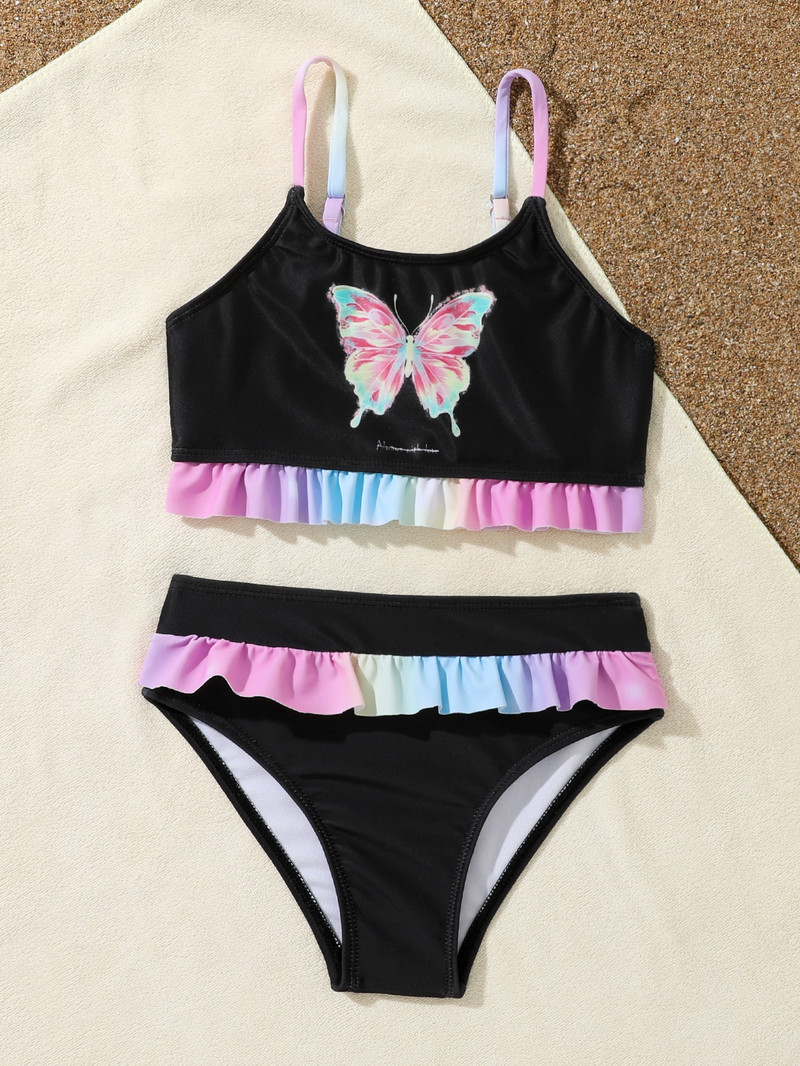 4–7 metų vaikų paplūdimio drabužiai, nauji, 2023 m. mergaičių maudymosi kostiumėliai Puikūs kostiumai su bikiniais, vaikiški smėlio maudymosi kostiumėliai