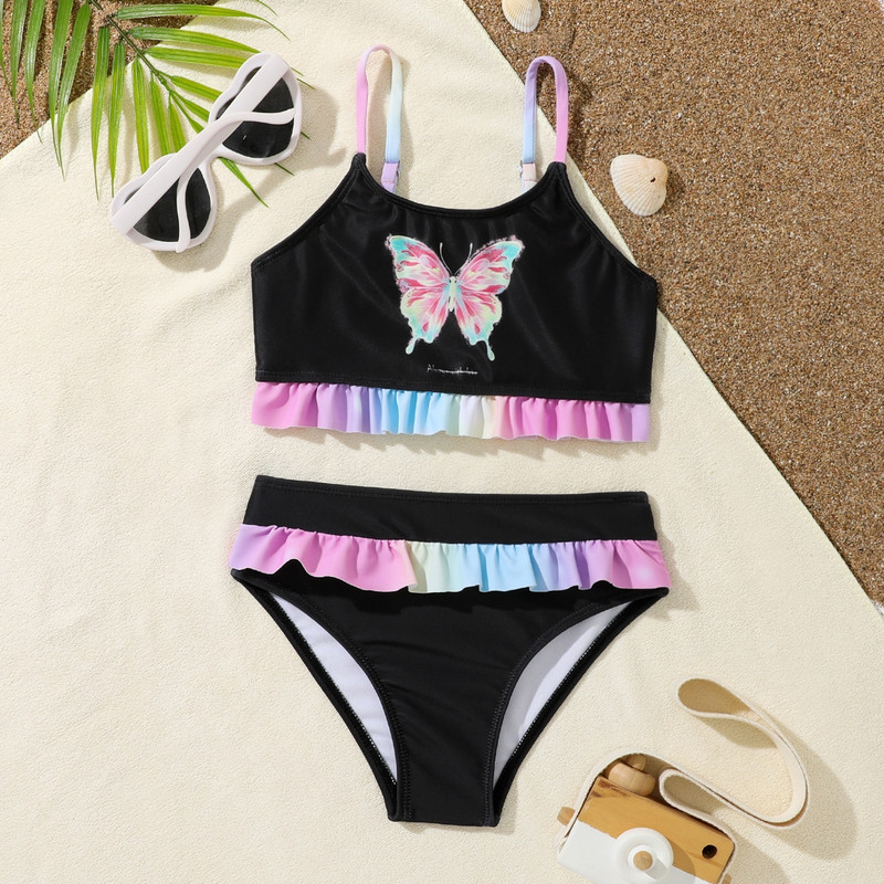 4–7 metų vaikų paplūdimio drabužiai, nauji, 2023 m. mergaičių maudymosi kostiumėliai Puikūs kostiumai su bikiniais, vaikiški smėlio maudymosi kostiumėliai