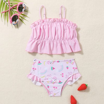9M-3Y Copii mici Fete Fete Unicorn Costume de baie de înaltă calitate Bikini pentru copii Set de nisip ținută de înot S2030