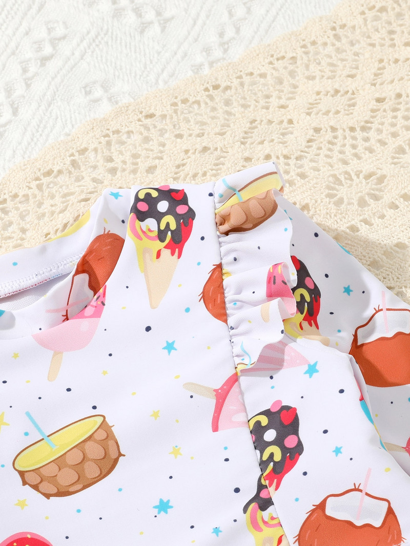 9 hónaptól 3 éves korig nyári gyerek lányok fürdőruha, hosszú ujjú, nyomott Rashguard felsők, alsó fürdőruha, bikini2057