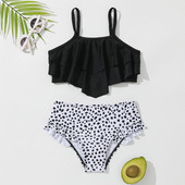 4 līdz 7 gadus veci vasaras bērnu meiteņu peldkostīmi, topi ar apdrukātu apakšu, peldkostīmu smilšu bikini2058