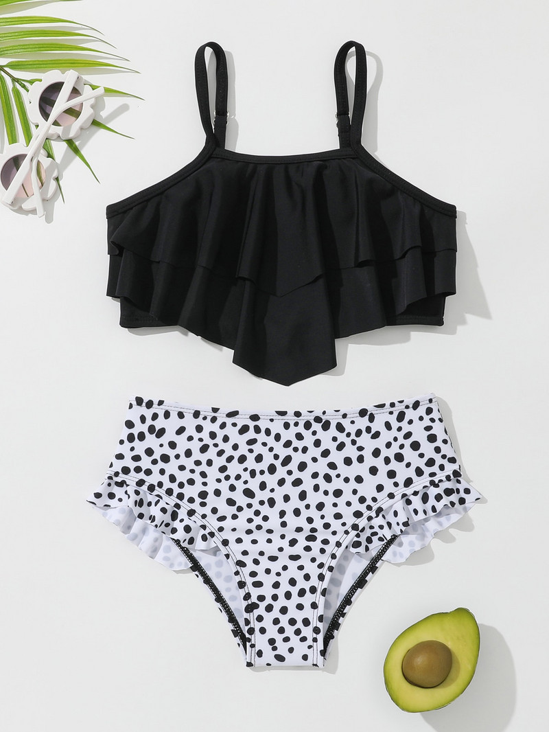 4 līdz 7 gadus veci vasaras bērnu meiteņu peldkostīmi, topi ar apdrukātu apakšu, peldkostīmu smilšu bikini2058