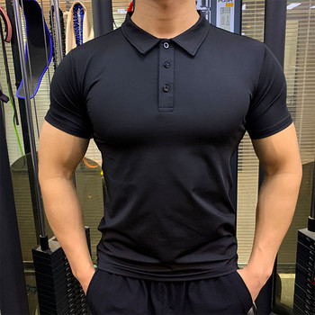 Ομαδικά σπορ γρήγορο στέγνωμα πουκάμισο POLO ανδρικό πέτο αθλητικό κοντομάνικο γυμναστήριο personal training μπλουζάκι ελαστικό τρέξιμο s