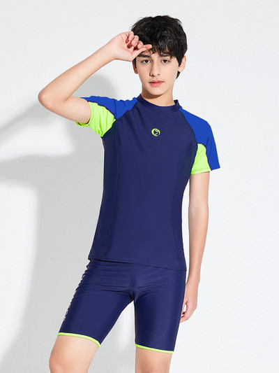 Aitonoble 2023 uus kollektsioon Kids Rash Guard 10-15 poiste ujumisriided Teismeliste ujumistrikoo sukeldumisülikond Rashguard 2-osaline komplekt