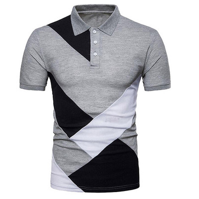 Άνοιξη Καλοκαίρι Νέο ανδρικό πουκάμισο POLO Κοντό μανίκι ραφές Running Sports Casual Fashion T-shirt Ανδρικά ρούχα Streetwear