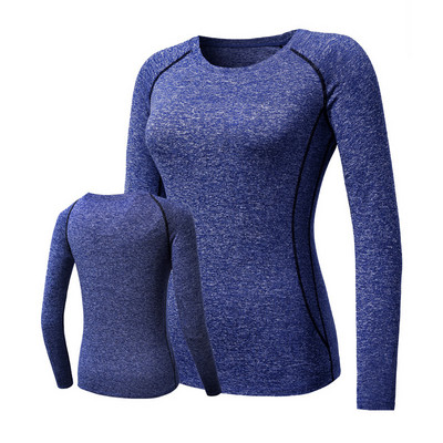 Sieviešu sporta krekls Quick Dry Fitness T-krekls Kompresijas treniņš Joga Apģērbi Garām piedurknēm Zeķubikses Skriešanas sporta zāle Topi Blūzes Krekli