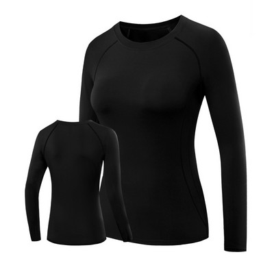 Sieviešu sporta krekls Quick Dry Fitness T-krekls Kompresijas treniņš Joga Apģērbi Garām piedurknēm Zeķubikses Skriešanas sporta zāle Topi Blūzes Krekli