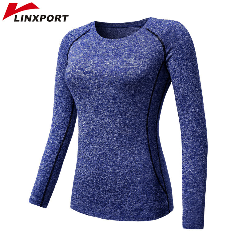 Sieviešu sporta krekls Quick Dry Fitness T-krekls Kompresijas treniņš Joga Apģērbi Garām piedurknēm Zeķubikses Skriešanas sporta zāle Topi Blūzes Krekli