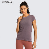 SYROKAN Sporta apģērbs Tkrekli ar īsām piedurknēm Sieviešu sporta T-krekli Aktīvie apģērbi Skriešanas Topi Treniņiem Apģērbi Viegli Virši