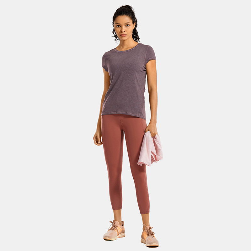 SYROKAN Sporta apģērbs Tkrekli ar īsām piedurknēm Sieviešu sporta T-krekli Aktīvie apģērbi Skriešanas Topi Treniņiem Apģērbi Viegli Virši