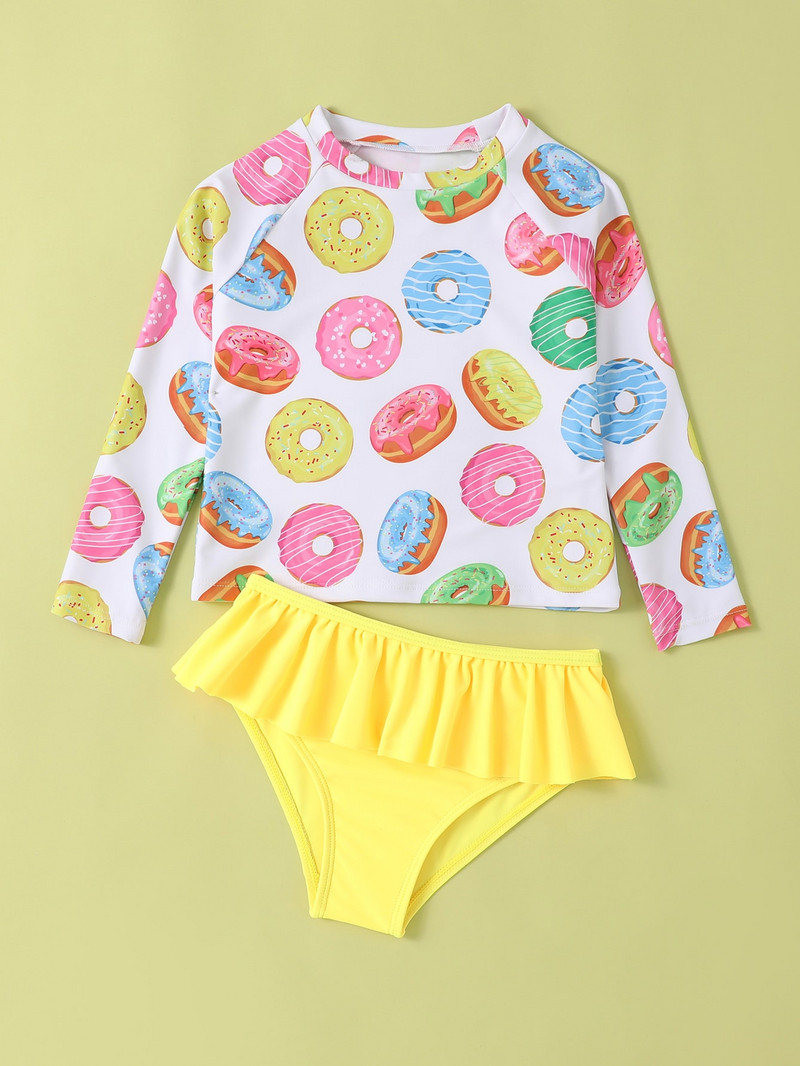 Summer Kids Baby Girls Swimwear Printing Sweet Kids Baby Girls Split Type Μαγιό Παιδικά Ρούχα Μπικίνι Μαγιό2047