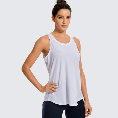 SYROKAN sieviešu treniņu krekli bez piedurknēm ar apaļu kaklu jogas veste ar atvērtu muguru Sporta topi