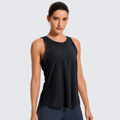 SYROKAN sieviešu treniņu krekli bez piedurknēm ar apaļu kaklu jogas veste ar atvērtu muguru Sporta topi