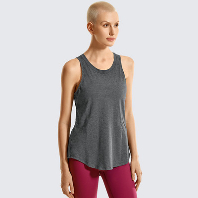 SYROKAN sieviešu treniņu krekli bez piedurknēm ar apaļu kaklu jogas veste ar atvērtu muguru Sporta topi