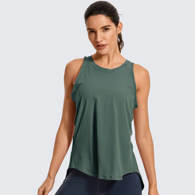 SYROKAN sieviešu treniņu krekli bez piedurknēm ar apaļu kaklu jogas veste ar atvērtu muguru Sporta topi