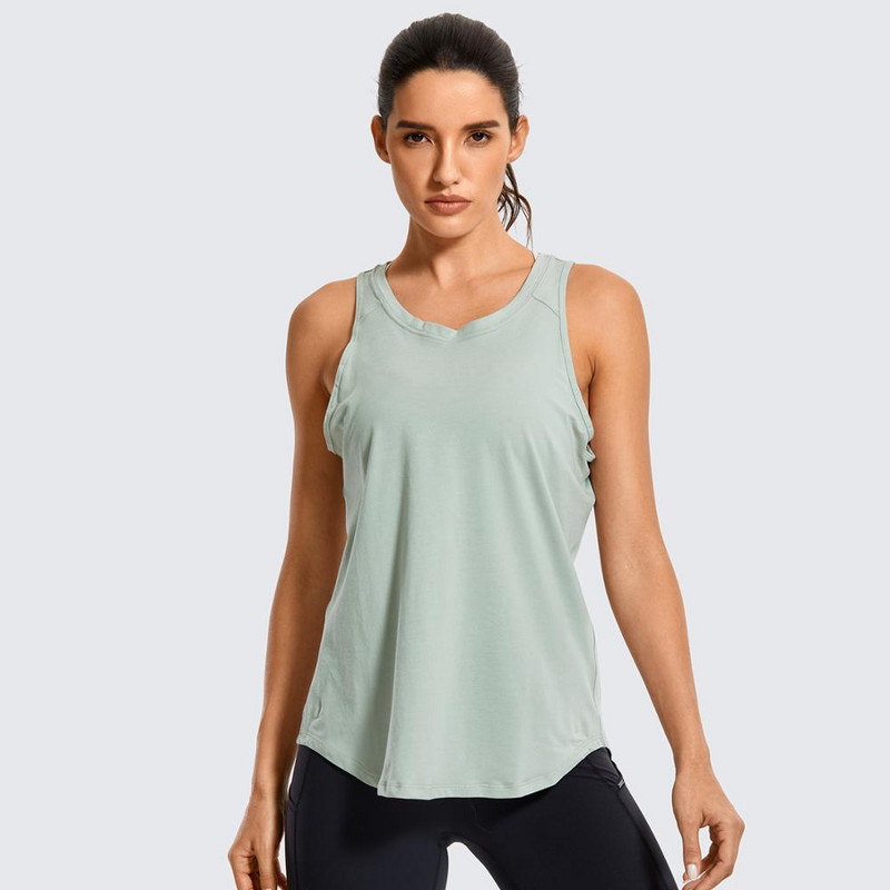 SYROKAN sieviešu treniņu krekli bez piedurknēm ar apaļu kaklu jogas veste ar atvērtu muguru Sporta topi