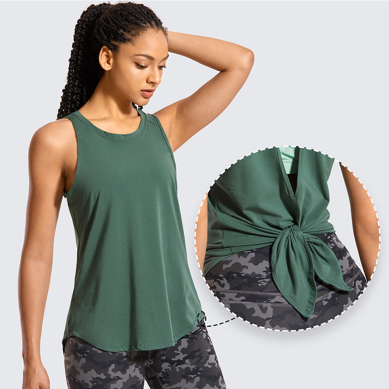 SYROKAN sieviešu treniņu krekli bez piedurknēm ar apaļu kaklu jogas veste ar atvērtu muguru Sporta topi
