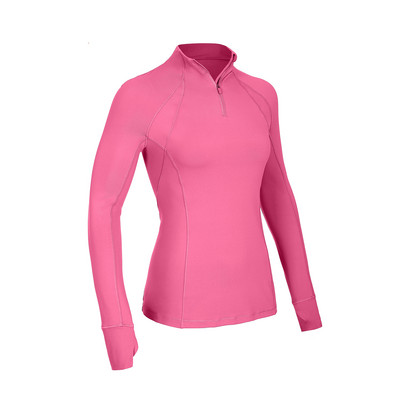 SYROKAN sieviešu garās piedurknes ar ceturtdaļas rāvējslēdzēja džemperi, skriešanas sporta treniņu jogas krekli