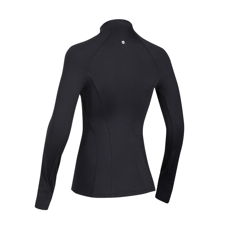 SYROKAN sieviešu garās piedurknes ar ceturtdaļas rāvējslēdzēja džemperi, skriešanas sporta treniņu jogas krekli