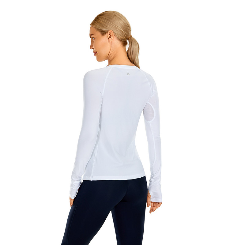 SYROKAN Ženske majice dugih rukava za vježbanje Yoga Sportske majice Brzo sušeće majice za trčanje Topovi s rupom za palac Ležerna sportska majica s majicama
