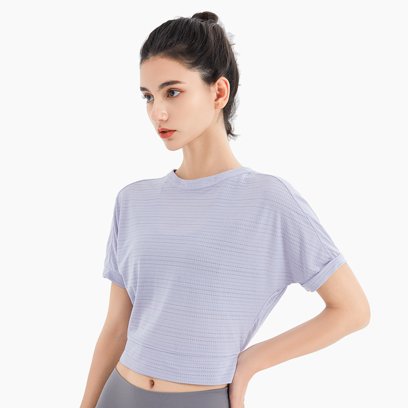 Jauna sieviete Sexy Back Sports Top Jogas Krekli ar garām piedurknēm Elpojošs Sporta treniņš Skriešanas Tops Fitnesa Apģērbi Sporta T-krekli