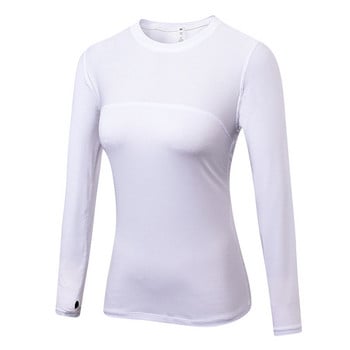 Дамска спортна тениска секси Rashguard фитнес тениска yogade camiseta larga mujer Тениски за бягане Колоездене Джърси Раш Гард Дълги