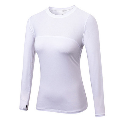 Női sport póló szexi Rashguard fitness póló jóga camiseta larga mujer futó pólók kerékpáros mez kiütésvédő hosszú