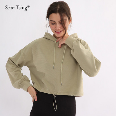 Sean Tsing® sportpulóverek Női pulóverek, hosszú ujjú, egyszínű Wasphorge alkalmi laza pulóverek aktív edzésre alkalmas fitnesz felsők