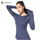 CUGOAO sporta zāles kapuce Sporta apģērbs treniņu mētelis Solid Leisure sieviešu sporta tops Fitness garām piedurknēm jogas skriešanas ātri nožūst treniņu topi