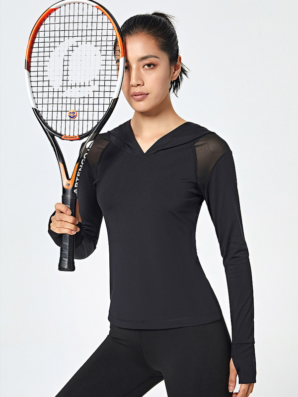 CUGOAO sporta zāles kapuce Sporta apģērbs treniņu mētelis Solid Leisure sieviešu sporta tops Fitness garām piedurknēm jogas skriešanas ātri nožūst treniņu topi