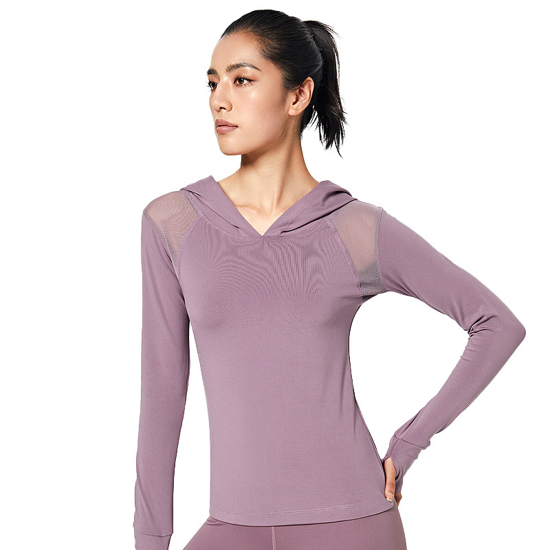 CUGOAO sporta zāles kapuce Sporta apģērbs treniņu mētelis Solid Leisure sieviešu sporta tops Fitness garām piedurknēm jogas skriešanas ātri nožūst treniņu topi