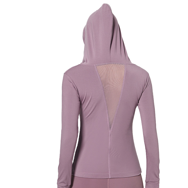 CUGOAO sporta zāles kapuce Sporta apģērbs treniņu mētelis Solid Leisure sieviešu sporta tops Fitness garām piedurknēm jogas skriešanas ātri nožūst treniņu topi